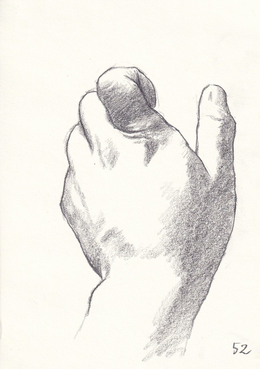 自分の左手見て描いたクロッキー。 