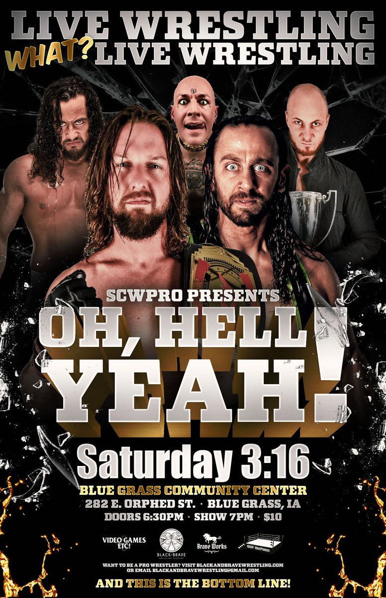 SCWPro's tweet photo. We are bringing you nothing but the absolute best tomorrow night at the Blue Grass Community Center!

Don't miss the final stop at the BGCC ahead of EPIC!

🔹 7pm start
🔹 Tickets just $10

The greatest value in entertainment in all of the Quad Cities! #SmackDown https://t.co/3uKUEGYP4n