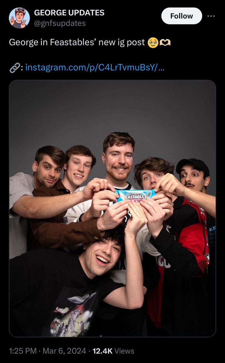 Mr. Beast’s team has removed George Not Found from their Feastables Instagram post. The famous Minecraft YouTuber is was recently under fire after reports emerged regarding him not sexually assaulting an 18 year old adult woman during a vidcon party last year.