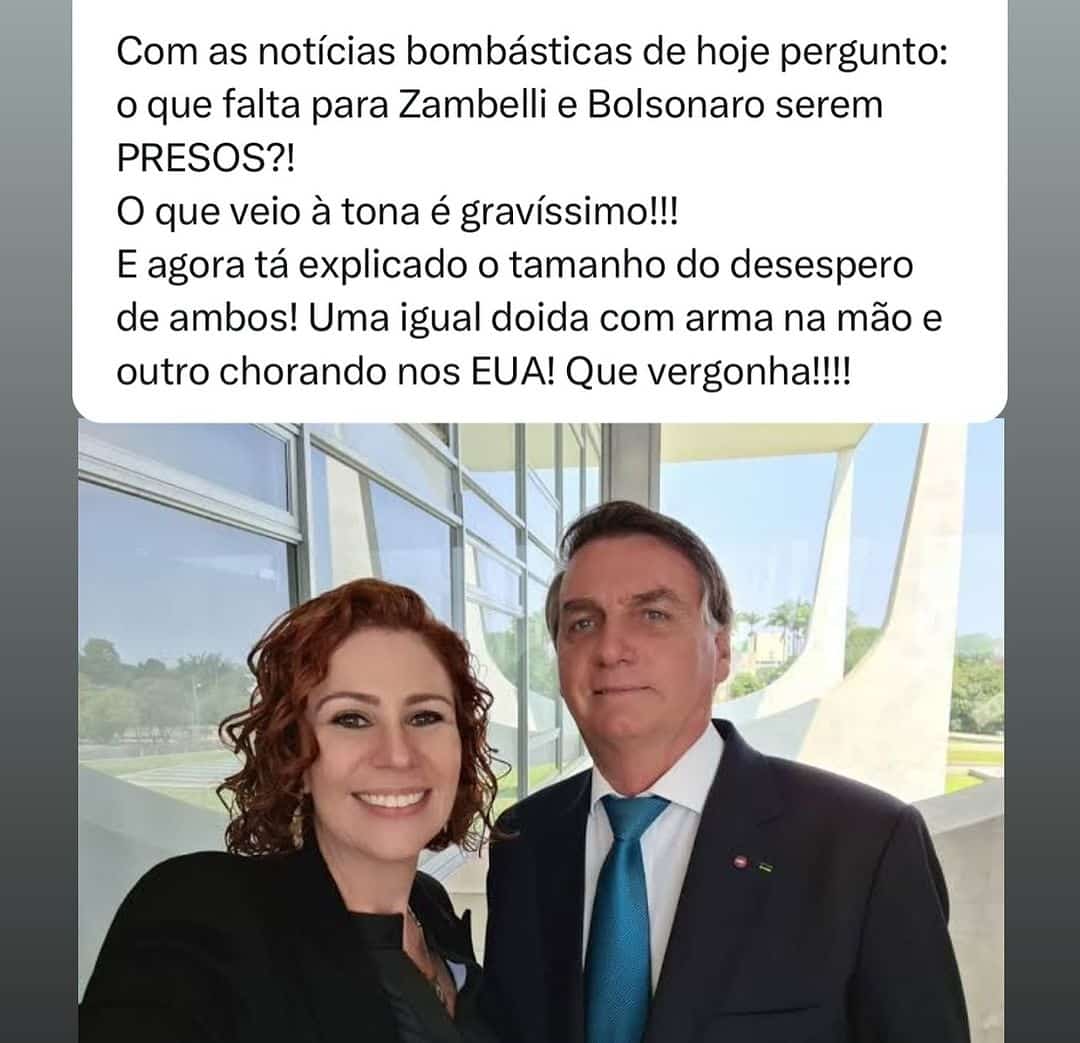 Clemesson10's tweet photo. #carlazambelli #bolsonaro #golpistasmalditos #semanistia #cadeianeles https://t.co/tx6nKAwBpx