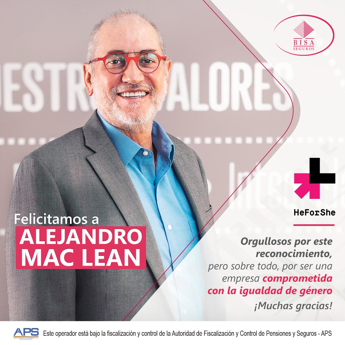 Nos enorgullece que nuestro Vicepresidente Ejecutivo reciba el 𝑹𝒆𝒄𝒐𝒏𝒐𝒄𝒊𝒎𝒊𝒆𝒏𝒕𝒐 𝒅𝒆 𝑨𝒄𝒄𝒊𝒐𝒏𝒆𝒔 𝒑𝒐𝒓 𝒍𝒂 𝑰𝒈𝒖𝒂𝒍𝒅𝒂𝒅, en el marco del movimiento global 𝑯𝒆𝑭𝒐𝒓𝑺𝒉𝒆, otorgado por ONU Mujeres y Fundación Iguales. 👏🏼🥇