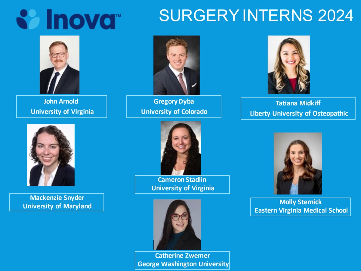 Sending a warm welcome to our newly matched 2024-25 ⁦@SurgeryInova⁩ intern class! Congratulations to you all and we’ll see you soon! ⁦

@InovaHealth⁩ #generalsurgery #match2024 #matchday2024 #surgerymatch ⁦@JonathanDort1⁩ ⁦@pferrada1⁩