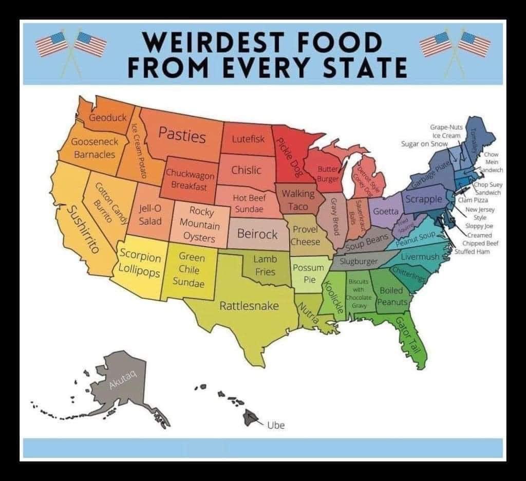 Lutefisk 🤮 I bet nobody has a nastier food on this map than #ND