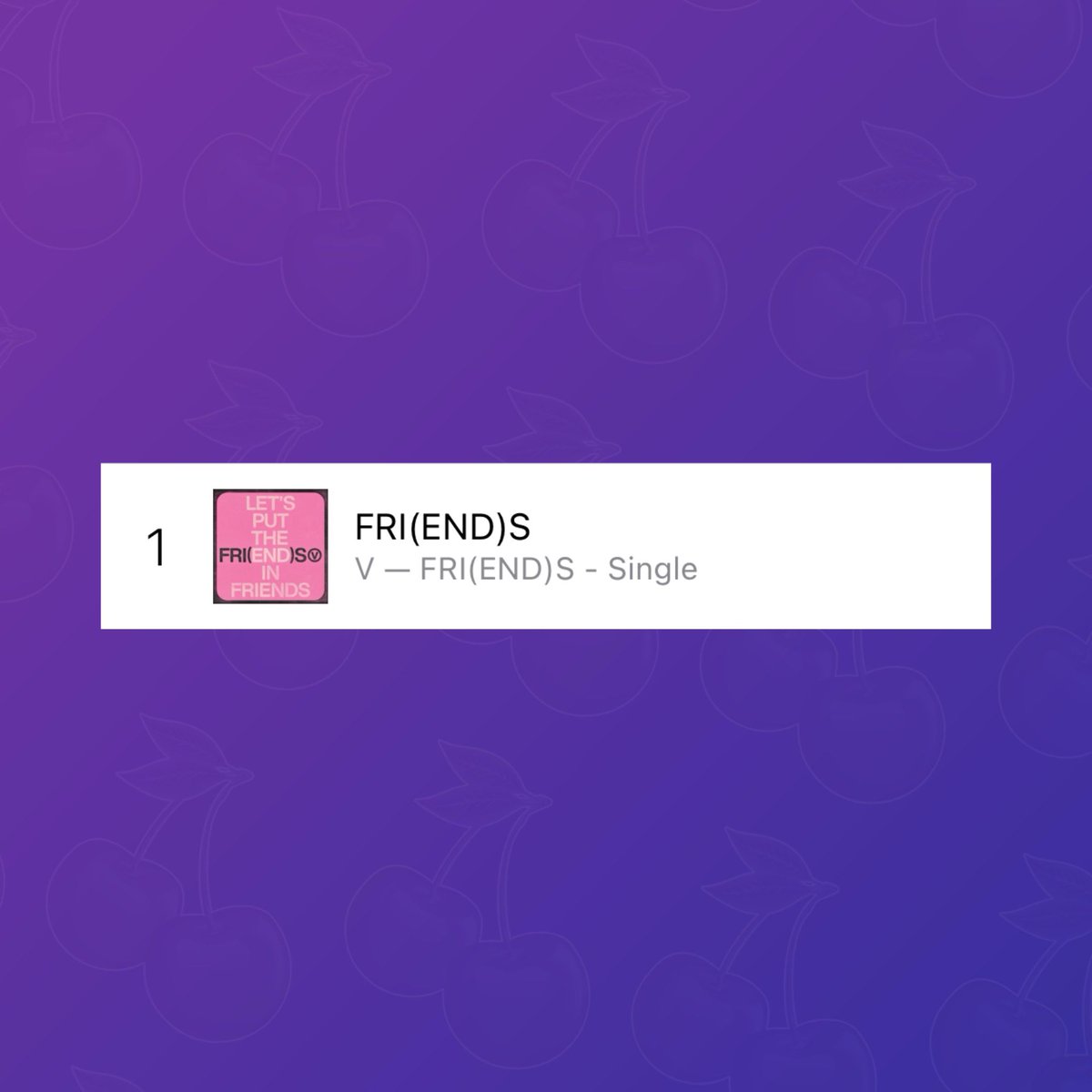 ‘FRI(END)S’ by V is now the #1 song on US iTunes.
