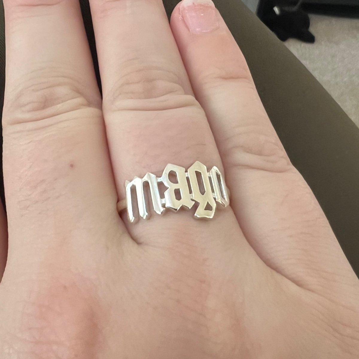 My sister sent me a ring with the name of my recently-deceased cat in blackletter. She is equally thoughtful and maximalist.