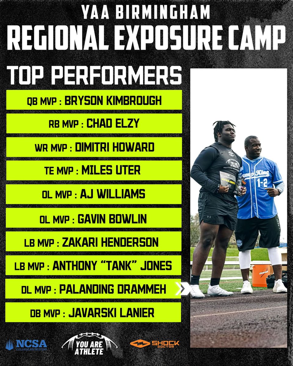 YAA Birmingham All-Camp Team 

#RoadToHouston 💪