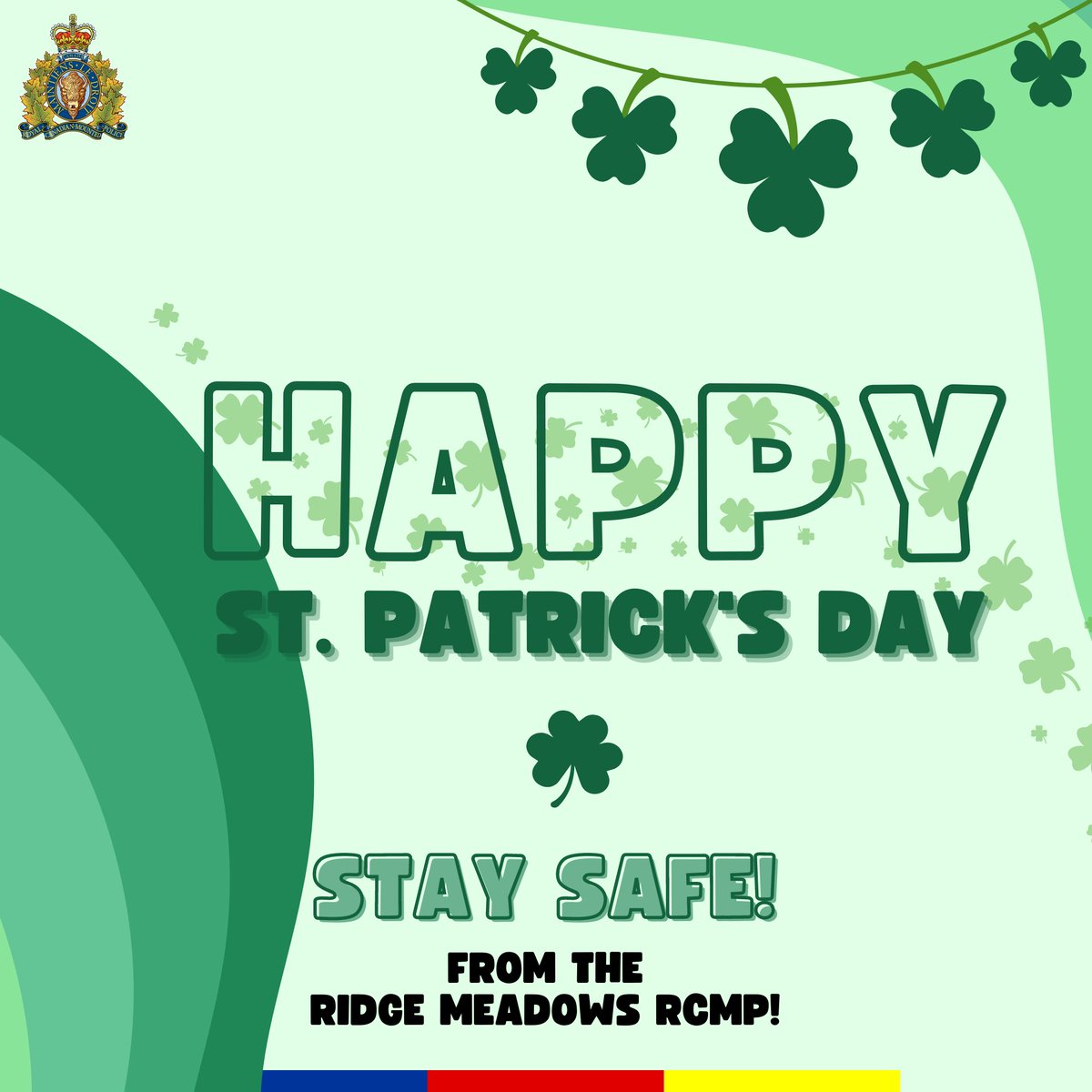Happy #StPatricksDay, Ridge Meadows! Please enjoy responsibly. If you plan to drink, please do not drive! More safety tips: bc-cb.rcmp-grc.gc.ca/ViewPage.actio…