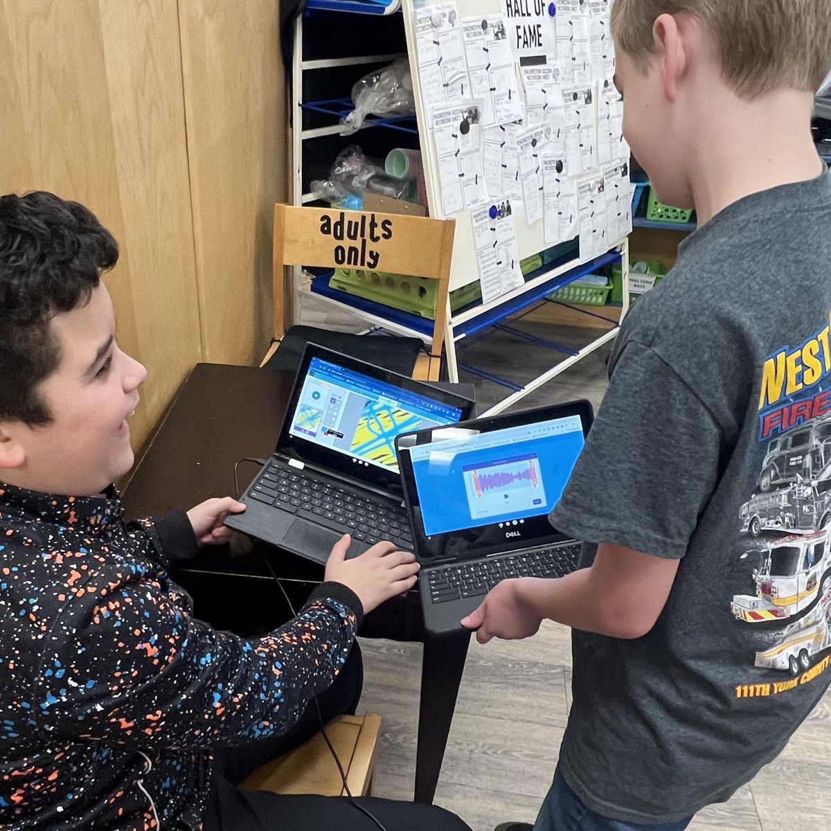 HenRyCreated's tweet photo. After two extremely focused classes of @codeorg , our students earned their first #codedotorg exploratory lab! Students spent their class time applying their coding skills to independent projects and got to share their creations with their peers! 👨🏾‍💻👩🏼‍💻🧑🏻‍💻😍 #wyproud #wyasd https://t.co/CWemEKbKY6