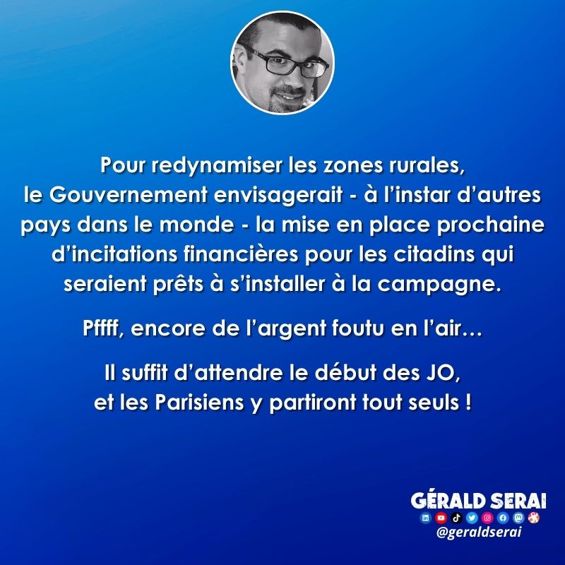 GeraldSerai's tweet photo. #bfn #breakingfakenews #Humour #brèves #actualite #primes #incitations #installation #campagne #zonesrurales
Suivez-moi ! 😜 https://t.co/sHxbd9CXgF