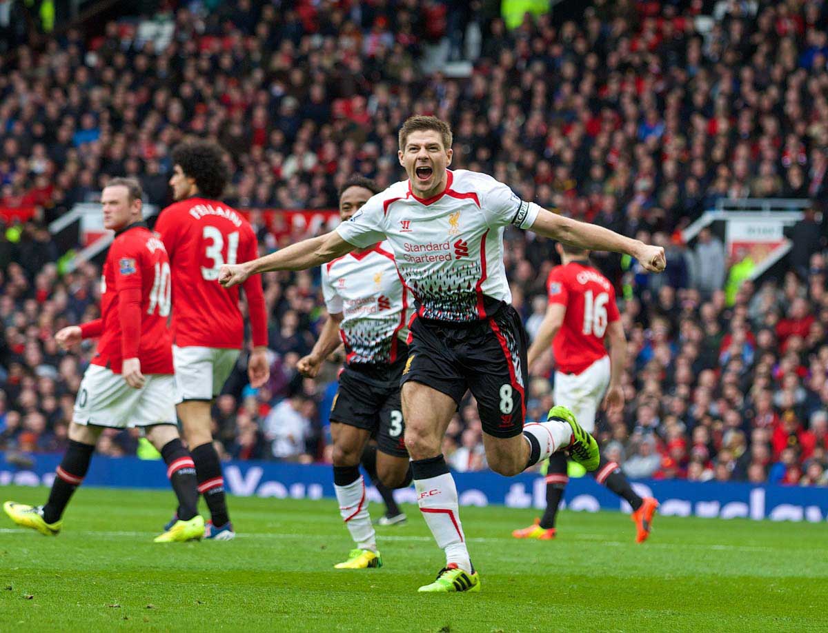 FootyTalk___'s tweet photo. On This Day in 2014, Liverpool beat Rivals Manchester United 3-0 in the Premier League.
Scorers:
⚽️ Steven Gerrard (34' Penalty, 46' Penalty)
🟥 Nemanja Vidic (77')
⚽️ Luis Suarez (84')
#MUFC #LFC #RogueFootball #OTD https://t.co/prjbOCfC1L