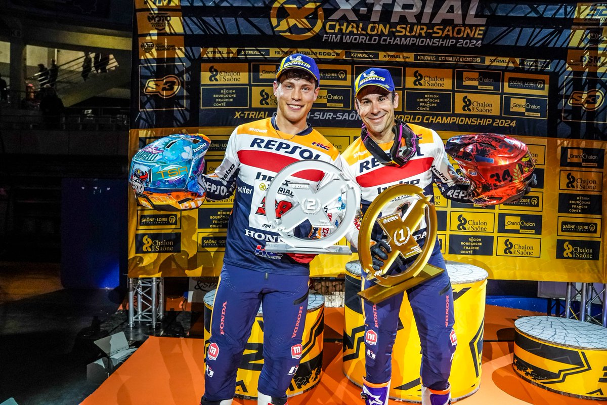 ✍ Repsol Honda Team conquer Chalon-Sur-Saône

🔗 bit.ly/3TCQuop

#RepsolHondaTeam #HondaRacingCorporation #XTrial #XTrialChalonSurSaone