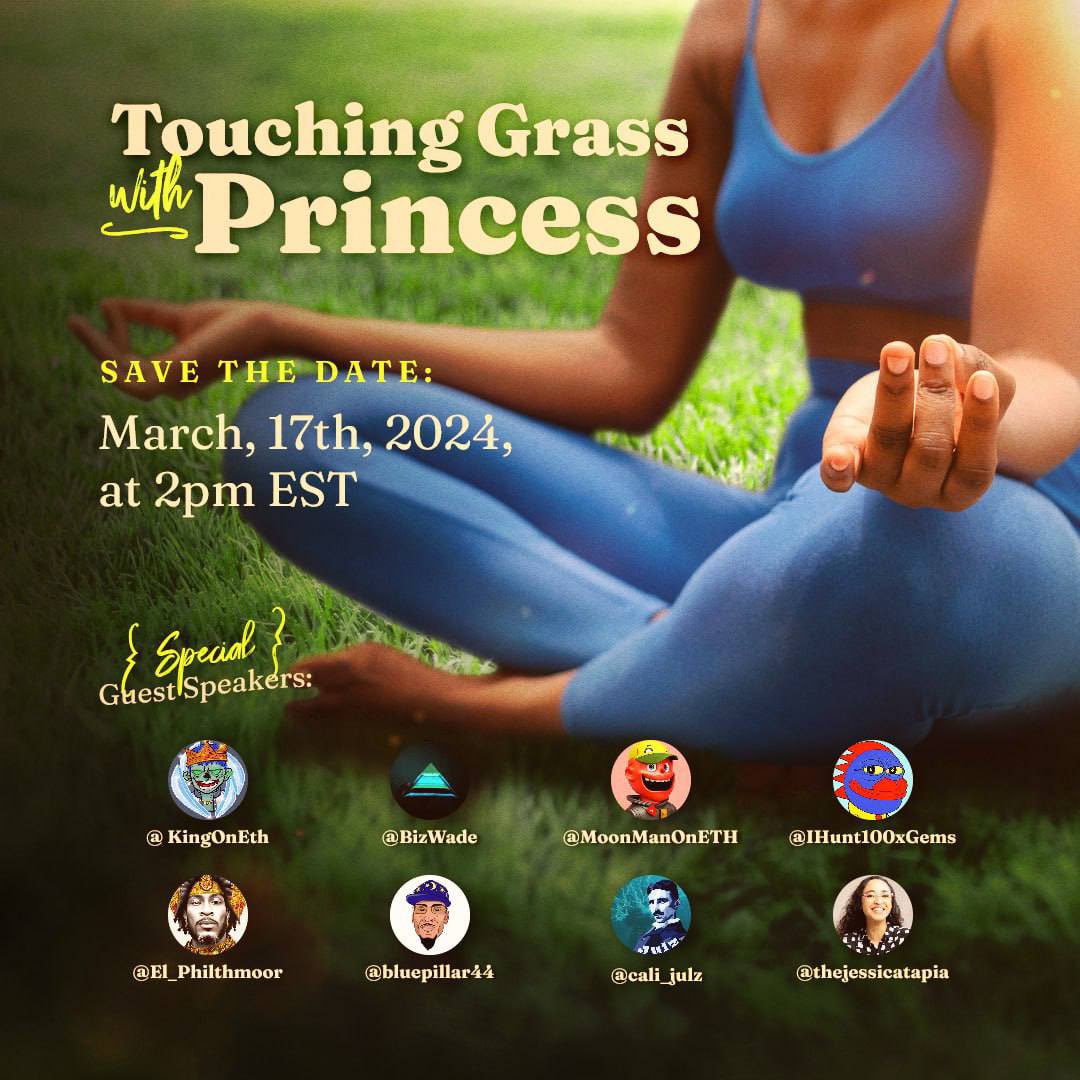 As Spring quickly approaches its that time again to Touch The Grass! Join us this Sunday here on Spaces as we hold space with @El_Philthmoor @julzcali @Awaiiir1 @princessthenp @KingOnEth
