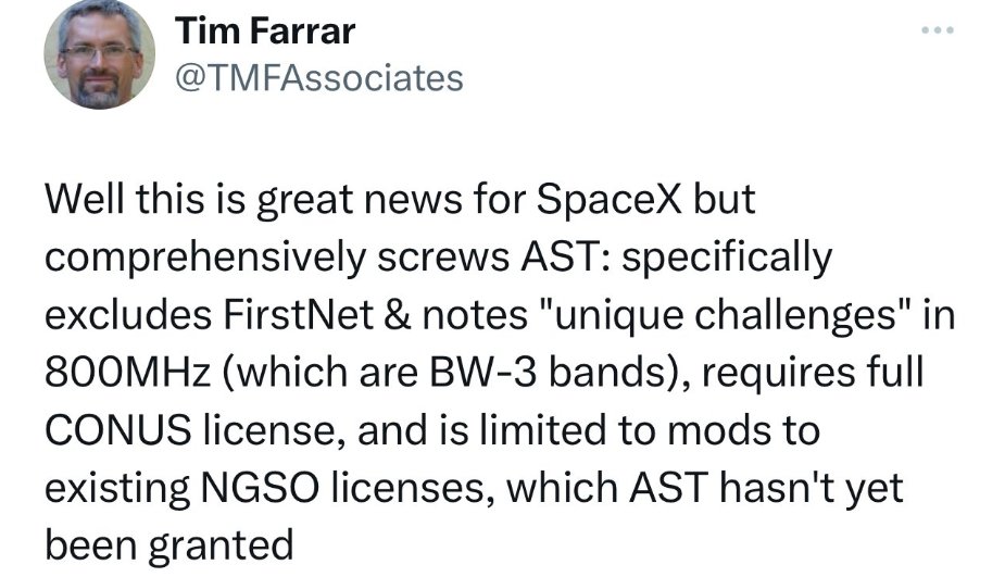 thekookreport's tweet photo. Why #KillTheFUD? Remember Tim Farrar's hot take on the original SCS rules? This Muppet lacked any dynamism to see how the rules would evolve. SCS then moved to accommodate what $ASTS needed. And to think, they saved the money and did it without hiring James Dunstan! https://t.co/jY6vh8yzF2