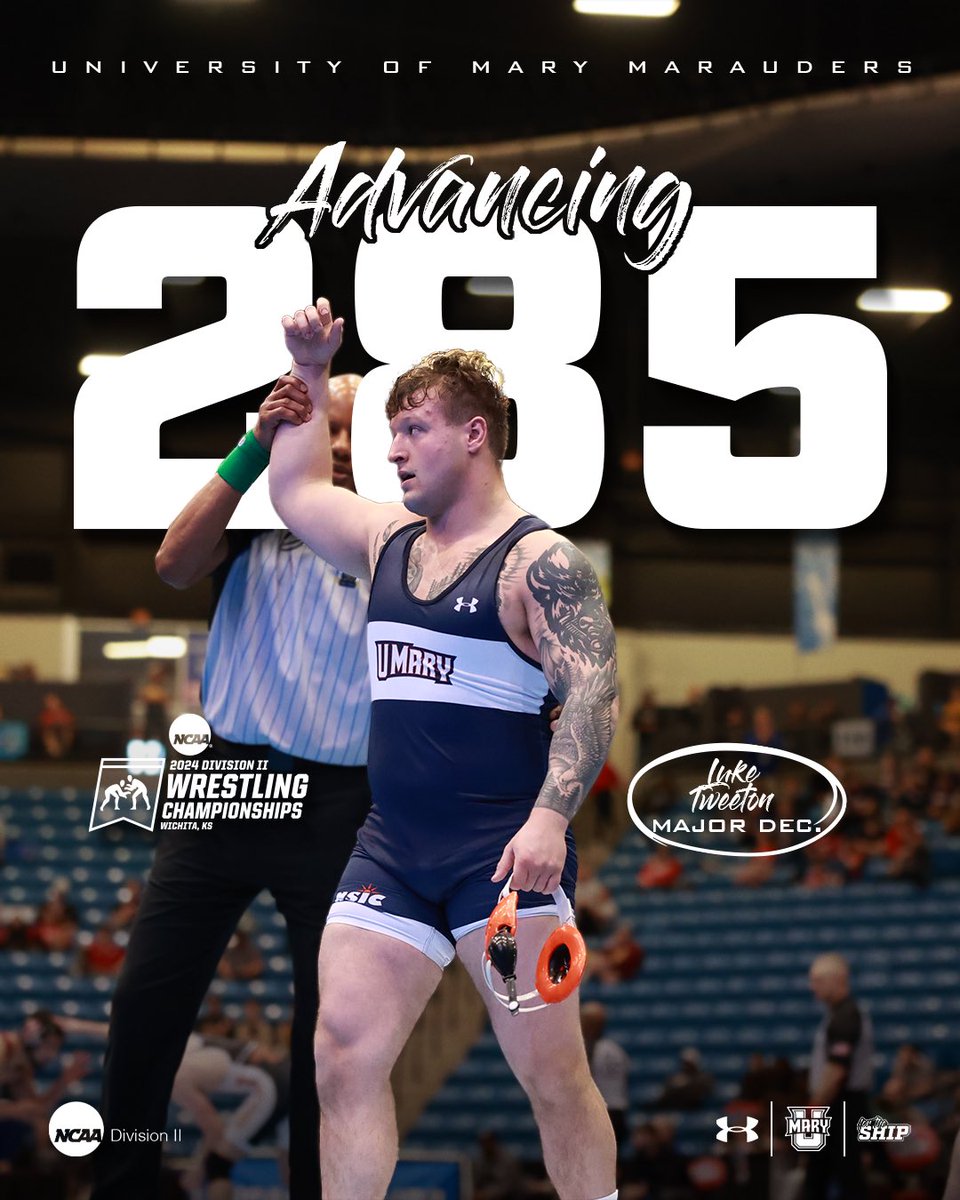 Tweeton moving on in the 285lbs #D2Wrestle consis! Visit GoUMary.com for more! #ForTheShip #LifeAtMary