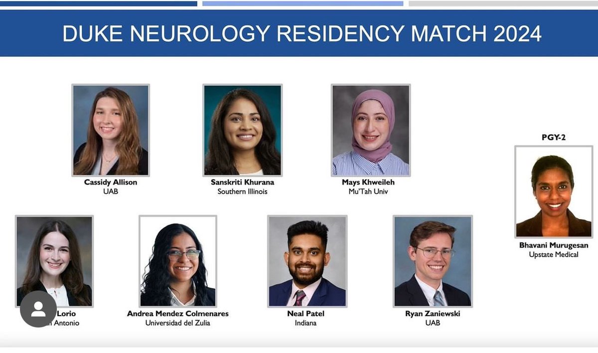 Incredibly excited to share our matched residents today!! Cannot wait to meet them all in person! @Duke_Neurology #NMATCH2024