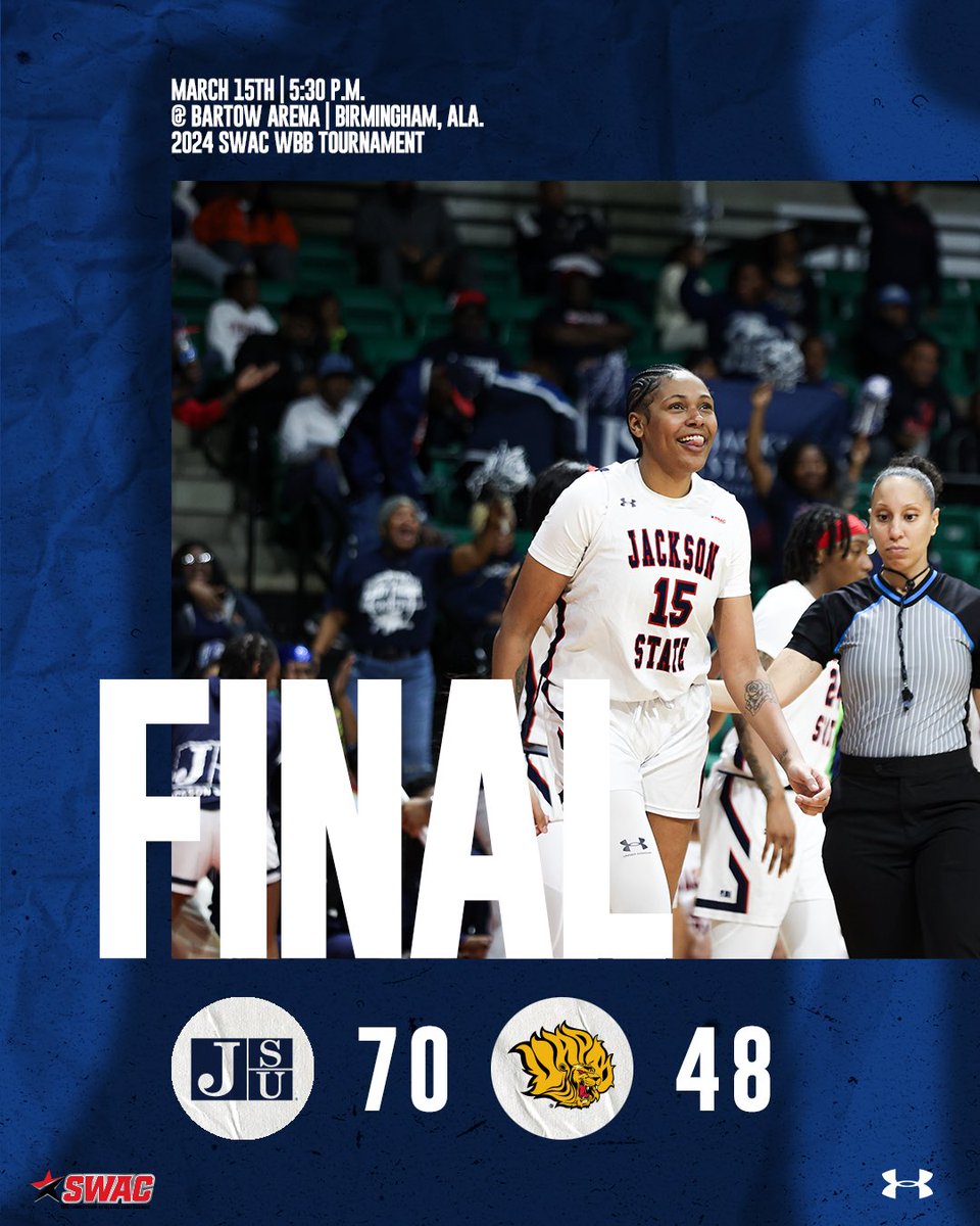 FINAL SCORE‼️ The Tigers are headed to the SWAC Championship game tomorrow at 4:30pm versus Alcorn State🏀 #TheeILove | #SWACWBB |#GoJSUTigersWBB🐅