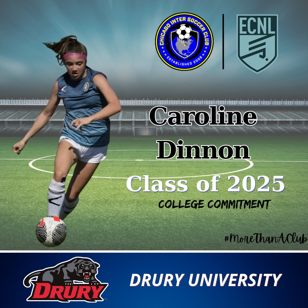 Congratulations to 07 girls member, Caroline Dinnon, on her recent commitment to Drury University! We wish you the best of luck with the Panthers @drurywsoc @ECNLgirls #MoreThanAClub #LeadersPlayHere