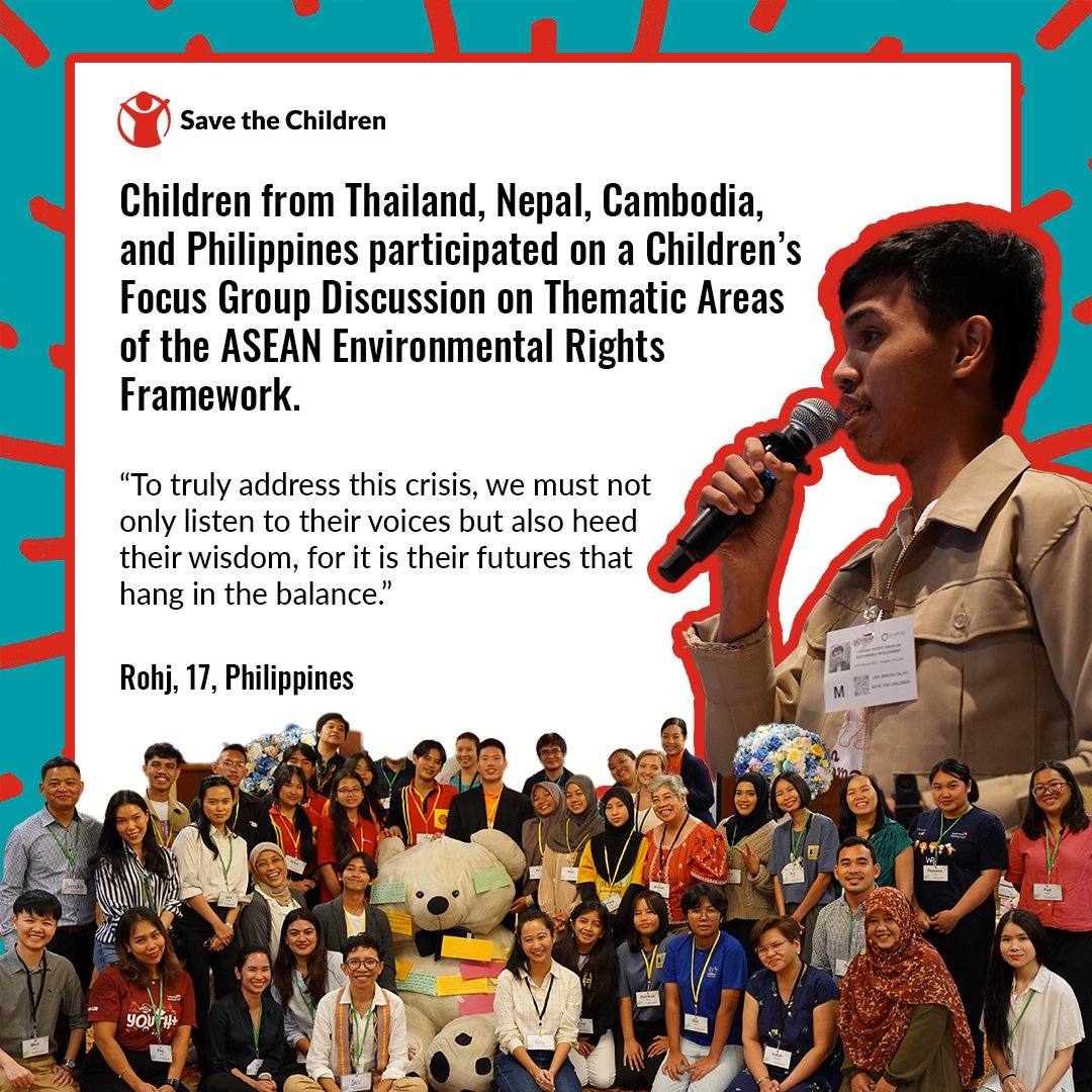 It’s been weeks since the 11th #APFSD! 🌍 Young voices across Southeast Asia including Save the Children Philippines' Youth Advocate, Rohj, came together for an insightful Focus Group Discussion on #ASEAN's Environmental Rights Framework.