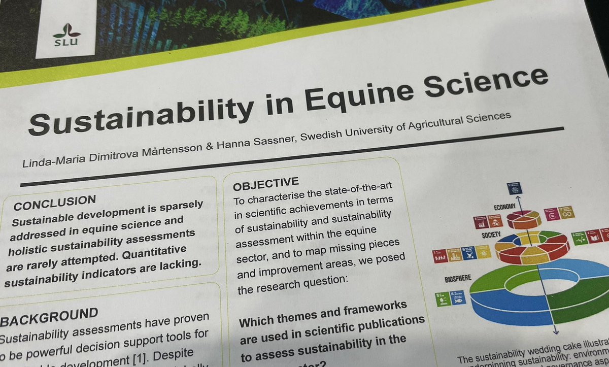 Today <a href="/Dr_LMM_Soil/">Dr Soil</a> and I are presenting the preliminary results of our coming systematic review on #sustainability in #equinescience at #ISESConference2024 ! 🌏🐴