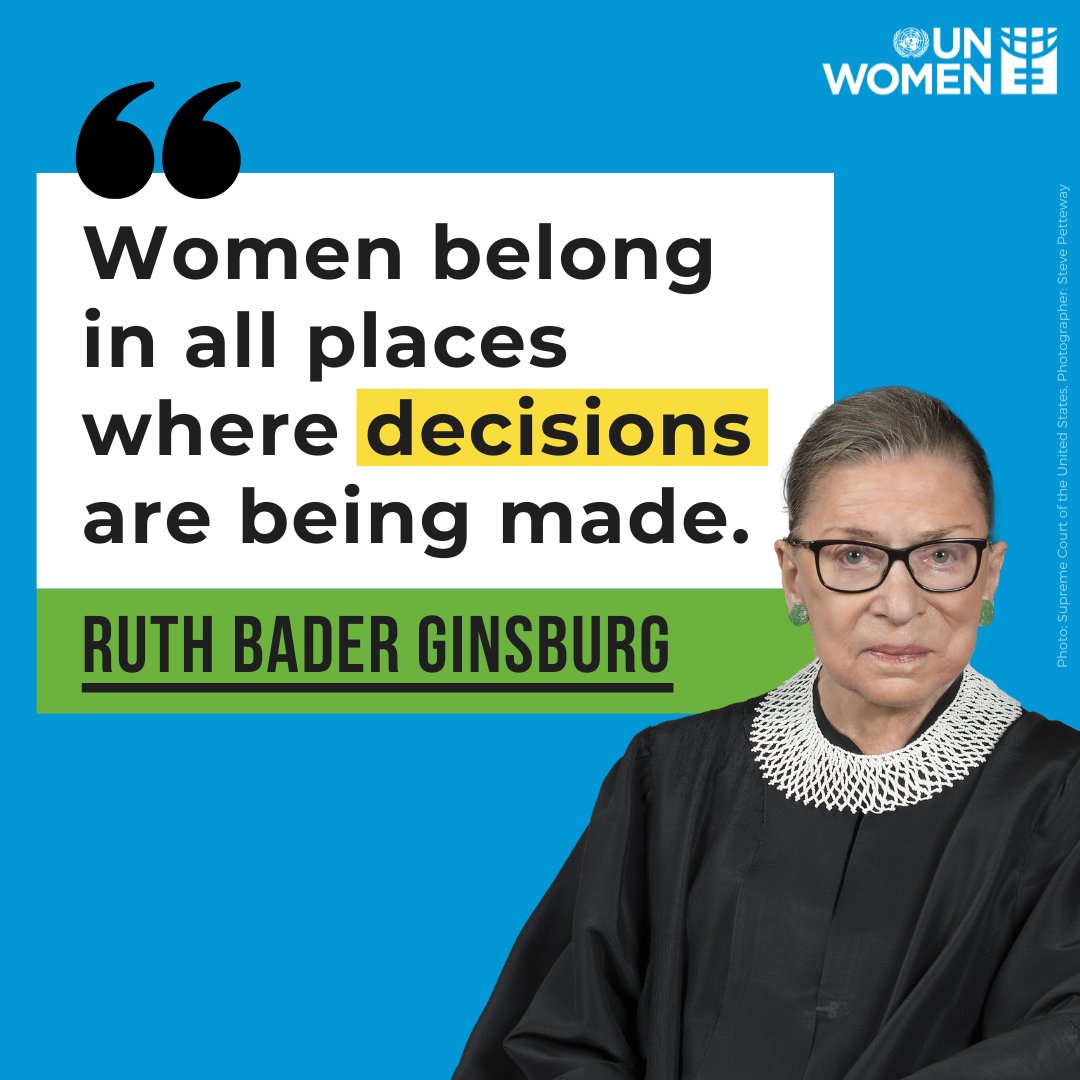 Women belong👏 in all places👏 where decisions👏 are being made👏. Today we remember Ruth Bader Ginsburg, US Supreme Court Justice. #RBG was a champion for justice and paved the way for gender equality so more women can have a seat at the table. Her legacy lives on. #OnThisDay
