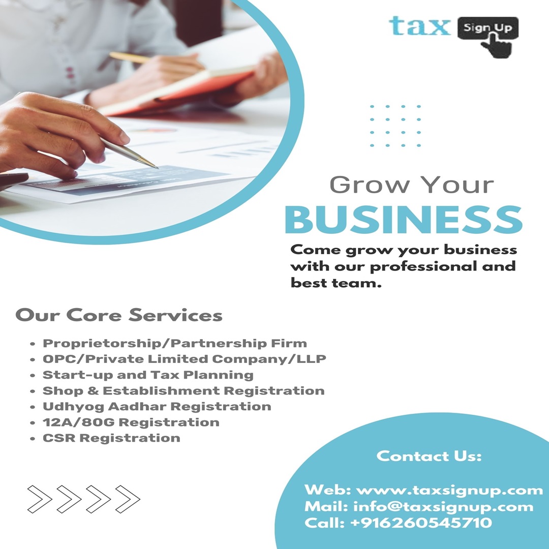 Grow your business with expertise and professional team of Tax Sign Up!!!

#BusinessServices #StartupPlanning #CompliancesConsulting #IncorporationServices #CompaniesAct2013 #BusinessCompliance #SmallBusinessConsulting #Entrepreneurship
#LegalCompliance #BusinessIncorporation