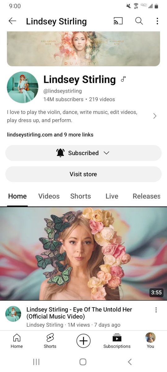 Congratulations On 1 Million Views On YouTube On Your Music Video Eye Of The UnTold Her Your Video You Deserve it Lindsey ❤🎻 @LindseyStirling