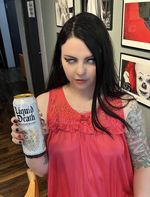 Liquid Death: perfect for when you&rsquo;re possessed 👻 @LiquidDeath 🦇🤘Behind the scenes of the new Bat music<a href="/tag/throwback"class="tags"><span>#throwback</span></a><a href="/tag/shotonfilm"class="tags"><span>#shotonfilm</span></a>