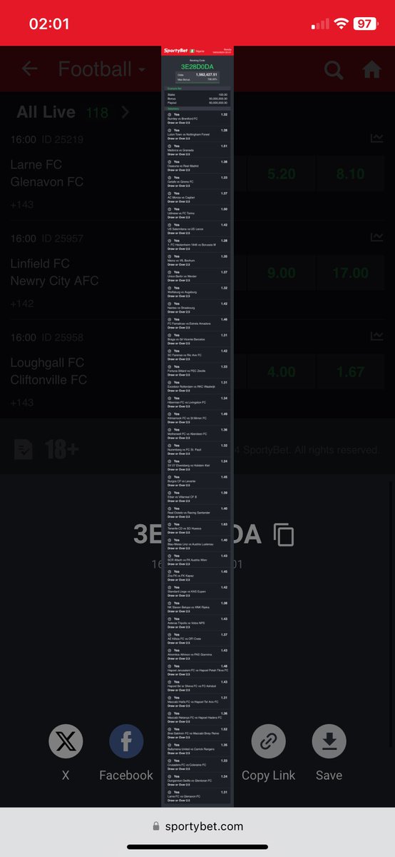 AirdemaC's tweet photo. 1m odds/3E28D0DA๐ ๐D/2.5 (run your edits)
1k odds/DBBD8AFD ๐๐ D/2.5
9k odds/ 0CC5026 ๐๐ 1st half 0.5
3k odds/ 09C5CF7F ๐๐ D/2.5
#SWYCATL
@sleekhorizon @_kennyblaze1391 @Theopulenceman @KippinItReal001 @therealdemmyzee @TheRealCEOAmber @Kingkuti_ @sportingking365 https://t.co/NaPuY6bEVR