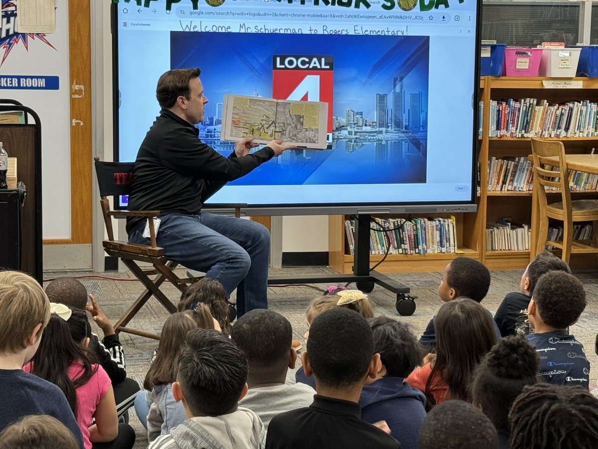 BSchuermanWX's tweet photo. A HUGE thanks to the students and faculty at Rogers Elementary School in @PontiacSchools for hosting me for #ReadingMonth2024 today bringing my favorite book… “Cloudy with a Chance of Meatballs”! Thanks for a great time today!! #MarchReadingMonth #PhoenixNation @Local4News https://t.co/KRJJXmb4V8