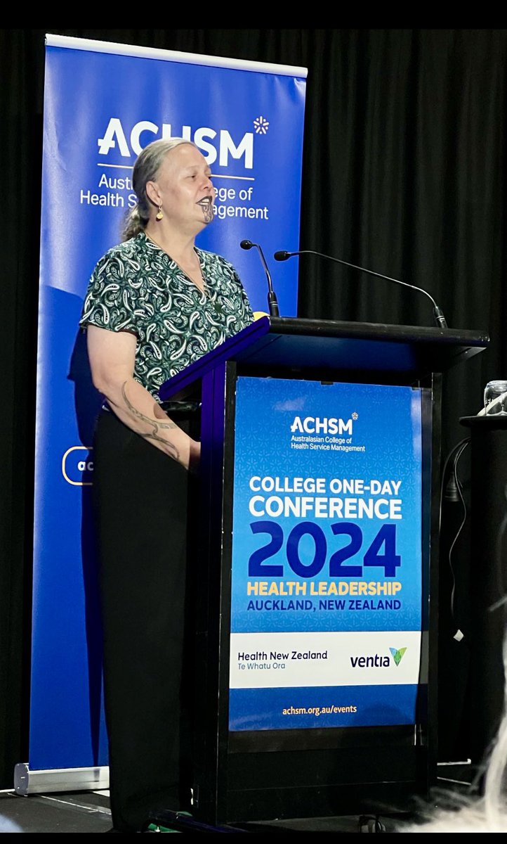 Riana Manuel <a href="/TeAkaWhaiOra/">Te Aka Whai Ora Māori Health Authority</a> taking us on a journey <a href="/ACHSM/">ACHSM</a> Conference … Standing ovation for an incredible inspiring leader  #Leadership #ACHSM