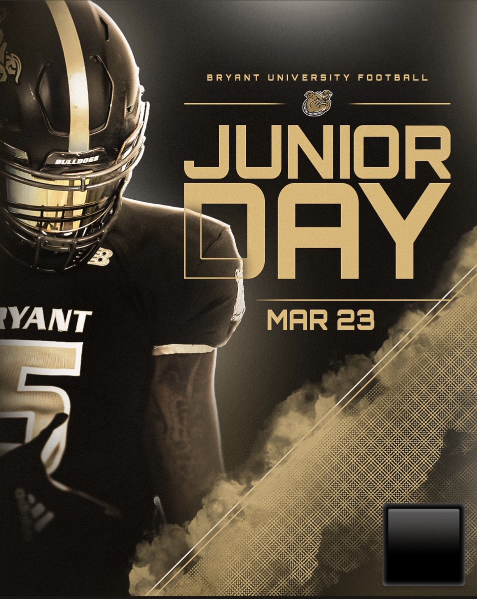 want to thank @CoachCiocci for the Junior Day invite @BryantUFootball @CoachNRusso @Coach_CookBU @WhoisCoachJones @CoachP_Irish90 @DrewAnderson_12 @BryantUFBRec @PadenFull13 @RBCoachAli @_CoachFrost @CMerrittMT @PRZCaleb @sjbcoachalba @coachJAlbaOC @CoachTimAsbell…