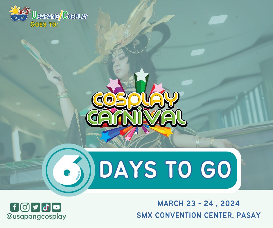 UsapangCosplay's tweet photo. There she blows!! Only 6 days to go.

See you there mga Ka-Usapan! 

Photo by: Touche 雨 
Pubmat: HRT

#UsapangCosplay #UsapangCosplayPH
#UCPH #KaUsapan  #コスプレ #Anime #アニメ #otaku #weeb #Gaming #Gamer #Games
#ゲーム #CosplayPH #Cosplay #Cosplayph #CosplayCarnival2024 https://t.co/LRfevw7uZX