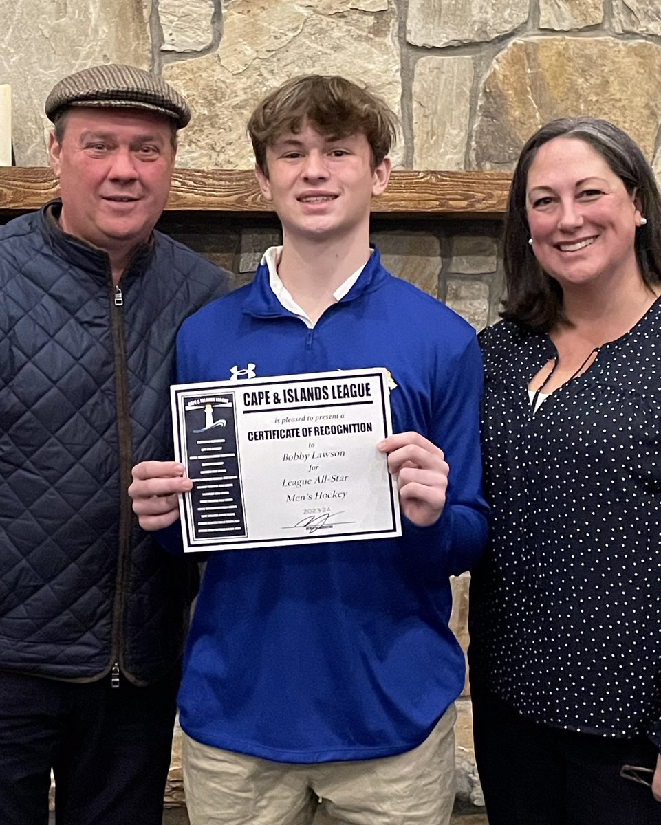 clawsoncape's tweet photo. Great night at the @jpiihockey banquet tonight - congratulations to Bobby and his fellow Lions on being named Cape &amp; Islands All Stars for the 23-24 season…. https://t.co/B3w5dxK5hf