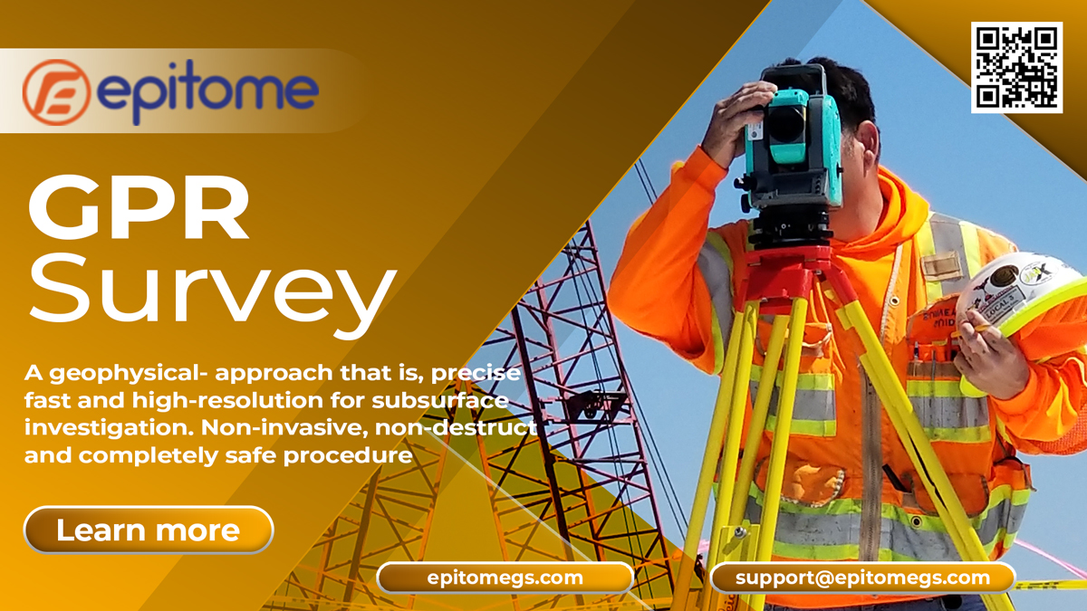 Epitome Geotechnical is a Ground Penetrating Radar Survey company in India. Our Services are GPR, SUE, UndergroundUtility, Underground Scanning, and mapping surveys in India.
Call now:+91 96756 94400
More info: epitomegs.com/ground-penetra…
#gprsurvey #landsurvey #GeologicalSurvey