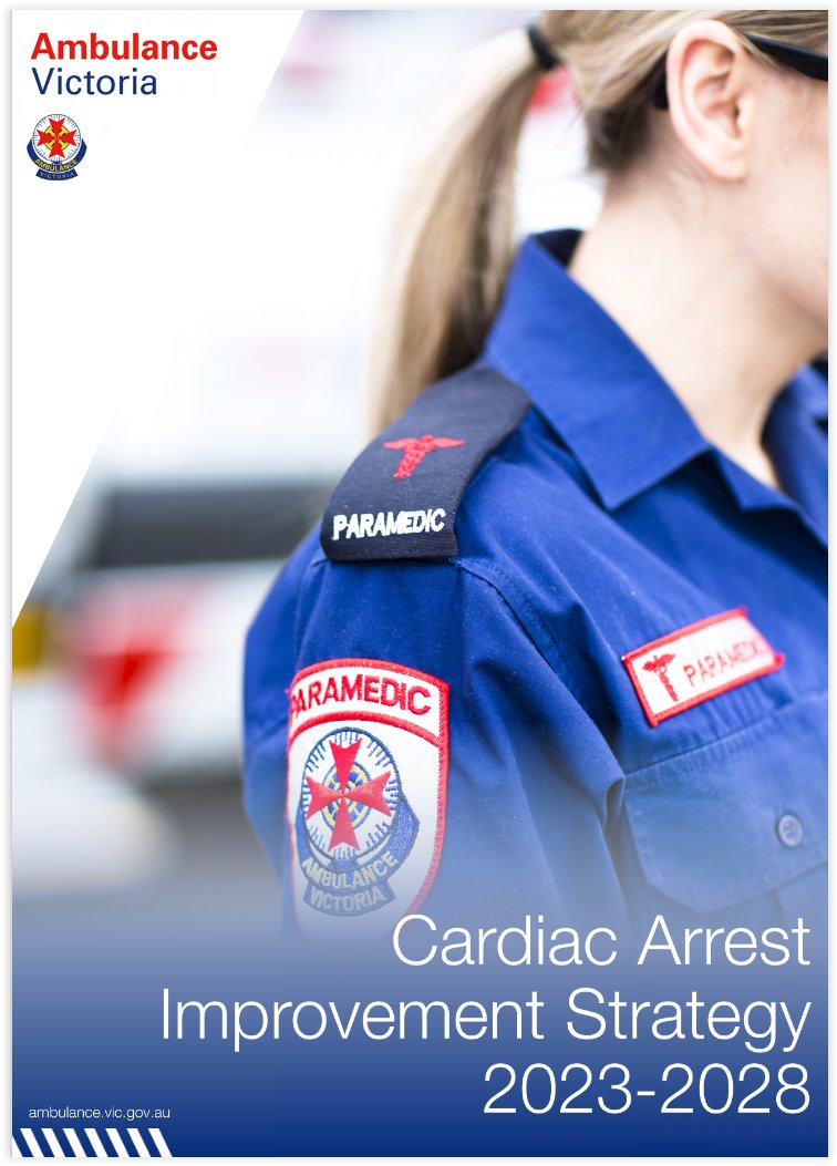 Look at the companion @AmbulanceVic Cardiac Arrest Improvement Strategy 2023-2028. tinyurl.com/4jjtwp4k These reports show the value of evidence-based #research helping to save lives every day & for which @AmbulanceVic & related parties deserve great credit. #paramedicine