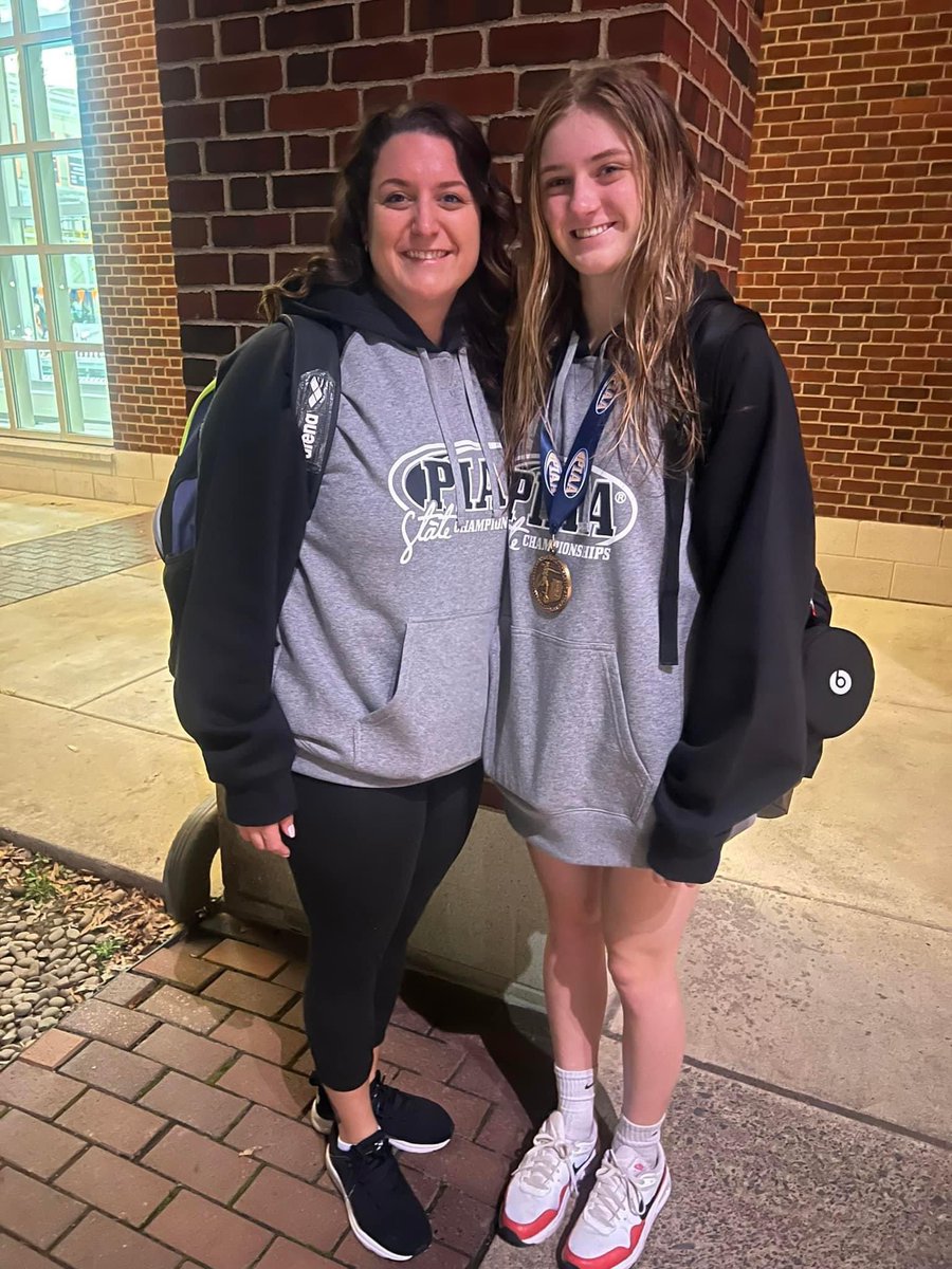 Congratulations to Miss Kara Damico on finishing 5th overall in the PIAA States AA 50 Freestyle Finals tonight at Bucknell University. 
Kara is also recognized as a member of the All-Ches Mont Team for competing in states and has been nominated for the Delco Hall of Fame.