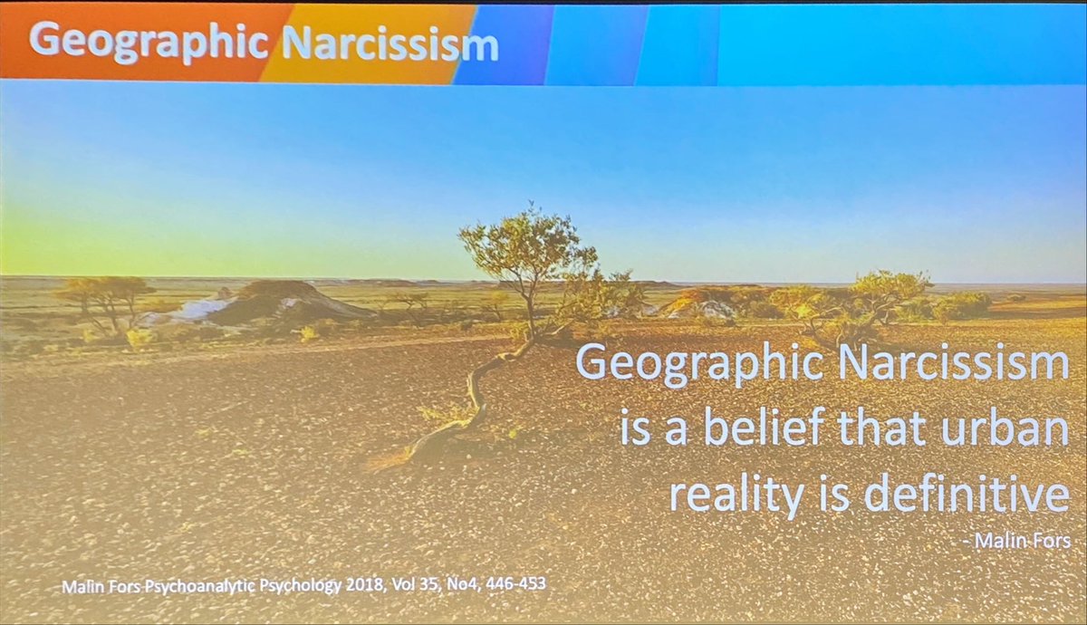 @RuralHC_Aus #GeographicalNarcissism This belief has a profound impact on all we do and practice. Couldn’t agree more. #WARHC24 @RuralHealthWes1 @ACRRM