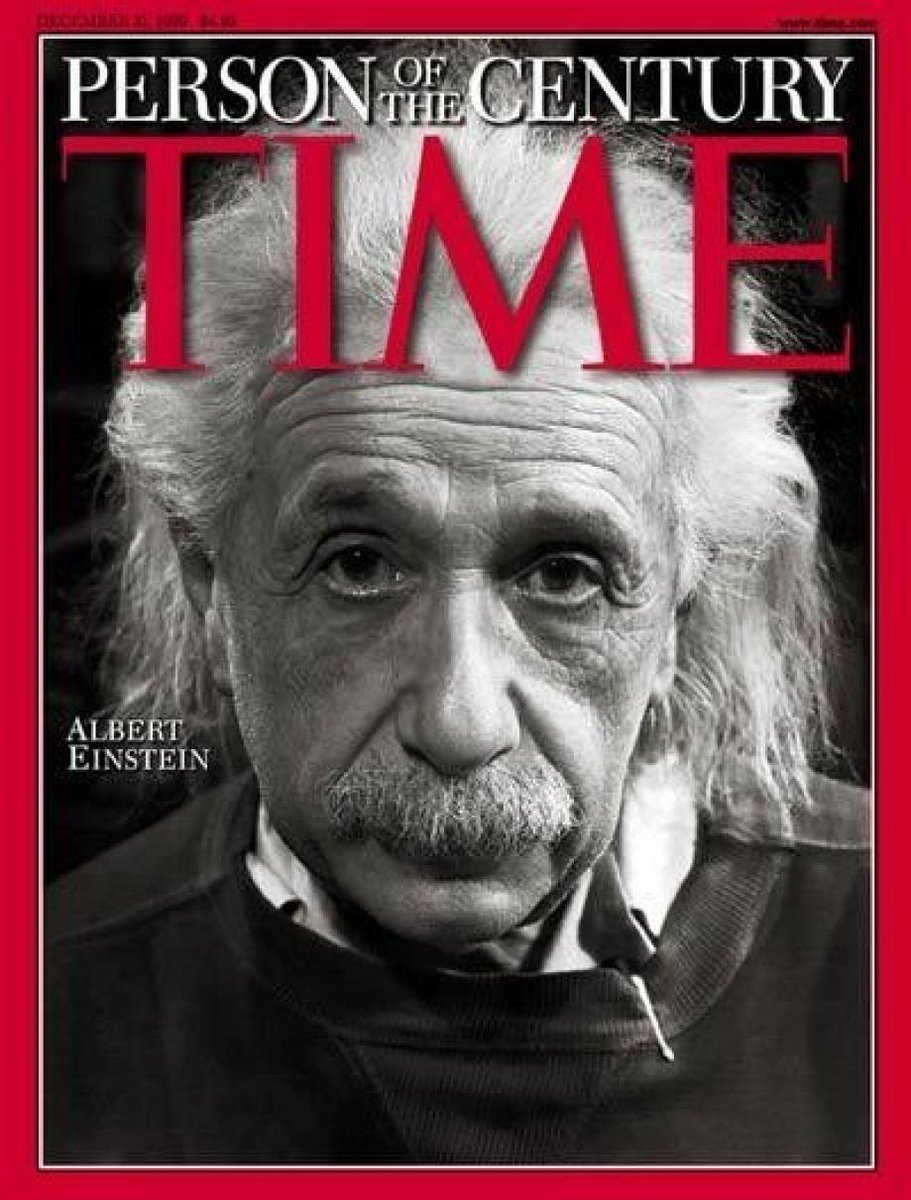 Albert Einstein as person of the century on the cover of TIME magazine, December 1999.