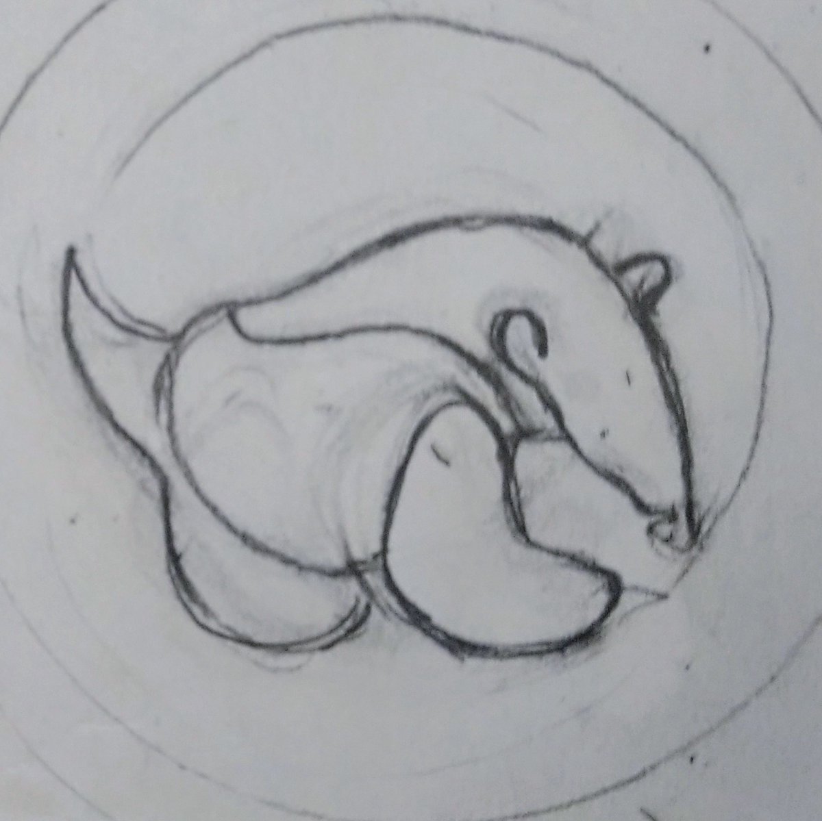 sou_ten_ya's tweet image. #缶バッジ　#pinbackbutton
#下絵　#アリクイ

書いたことほぼ忘れていたアリクイさん。
缶バッジ作ろう（多分近いうちに…）