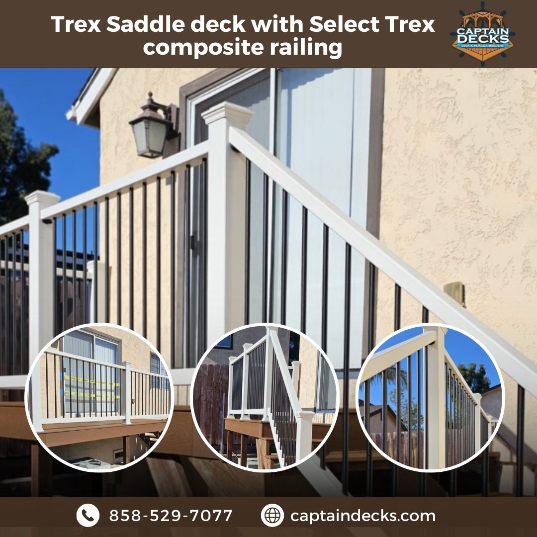 captain_decks's tweet image. Captain Decks is proud to offer Trex Saddle deck and composite railing products, known for their exceptional quality and durability. For a free quote, visit captaindecks.com. 
#deckingsolutions #compositedecking #decking #highenddecking #timbertech