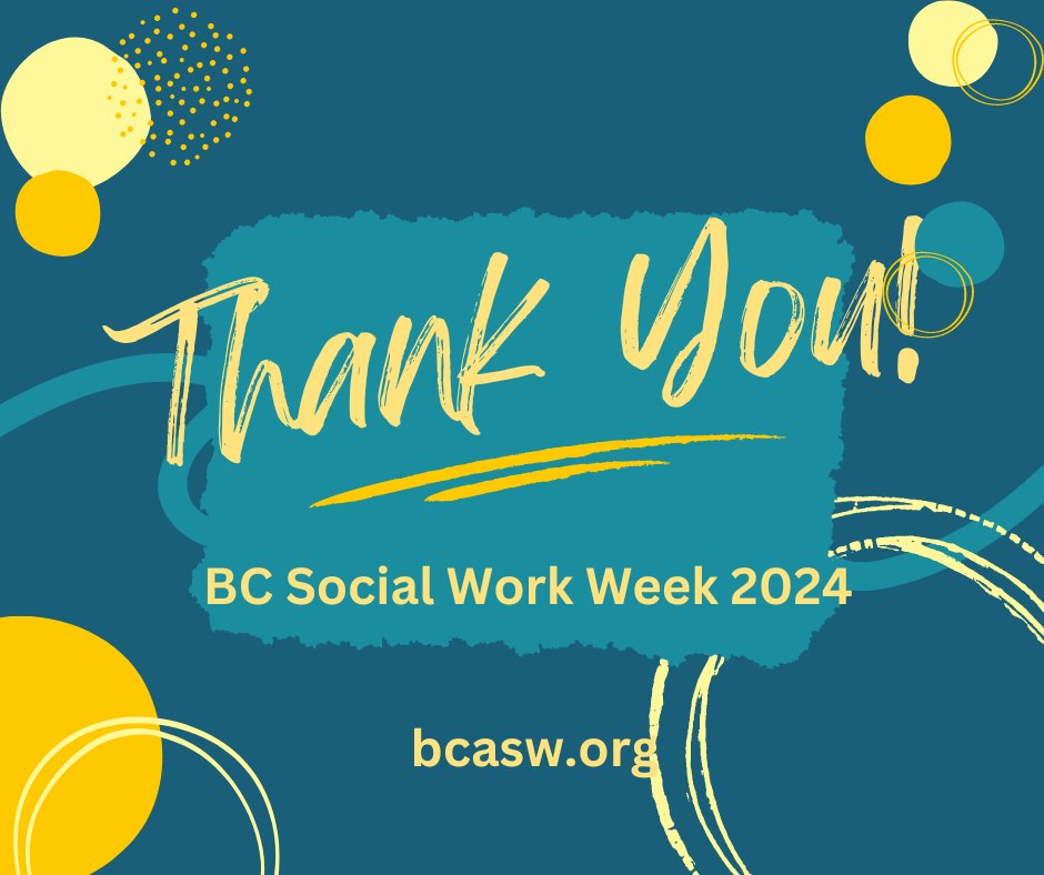 After 11 & many in person events across #BC, we are saying goodbye to BC Social Work Week 2024. Thank you to all who organized events to celebrate the amazing social workers who use their skill, knowledge, ethics, and theory to make life better for all. #OneProfessionManyRoles