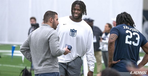 Lions247's tweet photo. Olu Fashanu grits out Penn State Pro Day, showcases first-round skill set for NFL teams
https://t.co/4qnyUkgs46 https://t.co/6pHDL7s5pO