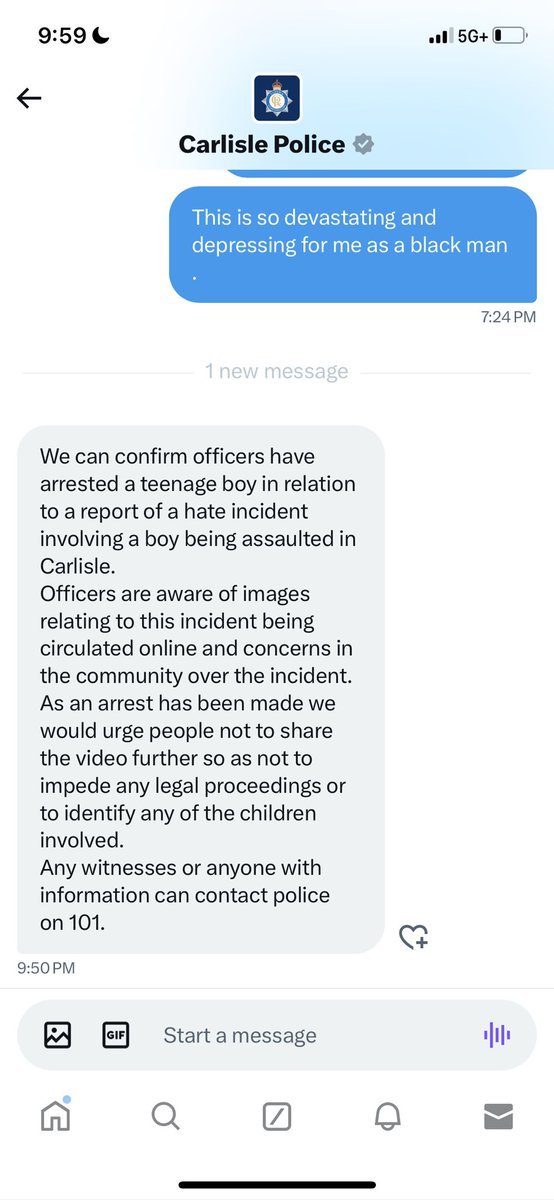 kingdavido05's tweet photo. @Oluomoofderby @CarlislePolice @RishiSunak @BBCBreaking @SkyNews @Oluomoofderby according to the responds from the @CarlislePolice arrest has been made. Thanks to everyone for escalating this situation that is so depressing and devastating. And thanks to @CarlislePolice for the swift action. https://t.co/C4CpZlrWX7