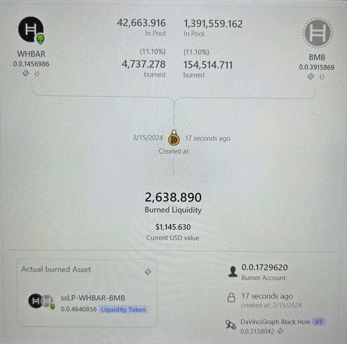 BullGang_BMB's tweet photo. @BullGang_BMB 
$BMB
&amp;
$69
ARE ALWAYS LOOKING FOR
WAYS TO HAVE OUR
#HEDERAMEMECOIN RISE 
WHILE OTHERS TRY TO REMAIN RELEVANT!

WE HAVE NOW JUST BURNT
A BULL LOAD OF OUR LP!
LETS KEEP FIRING UP THE 
GREEN CANDLES!!
 &amp; 
LET THE HURD BE HERD !
#LFBULL #HBAR https://t.co/zjMTaJIJ0v
