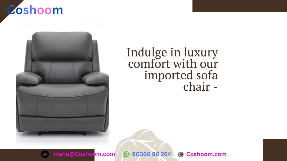 Indulge in luxury comfort with our imported sofa chair - the epitome of relaxation and style. 

#Coshoom #LuxuryLiving #ImportedFurniture