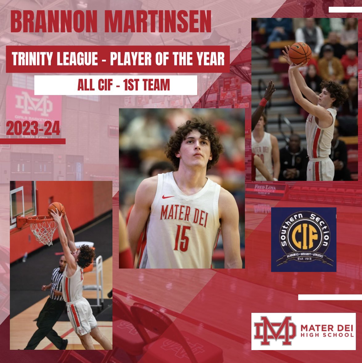 Trinity League Player of the Year and 1st Team All CIF @BrannonMartins3 @FrankieBur @SteveFryer