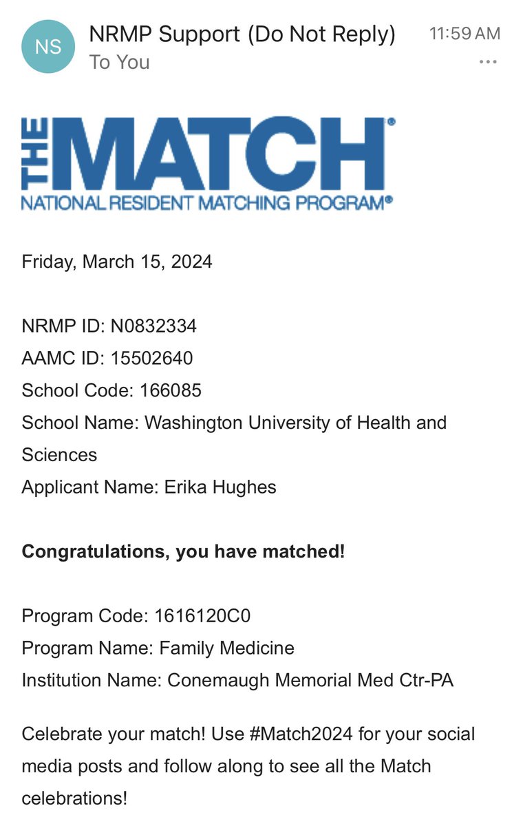 I matched into Family Medicine at  Conemaugh Memorial Med Ctr- PA!!!!🙏🍀🙌💚🌈🩷I am so happy and blessed ❤️‍🔥God is good! 💘#happy #matched #match2024 #ecfmg #conemaugh #familymedicine #FMRevolution #aafp #familydoc #MedTwitter #happyday #pa