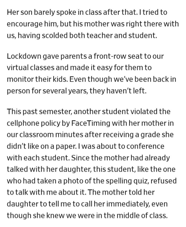 i would encourage everyone to actually read the article because there are some deeply concerning examples provided, and this is just from the experience of this one teacher