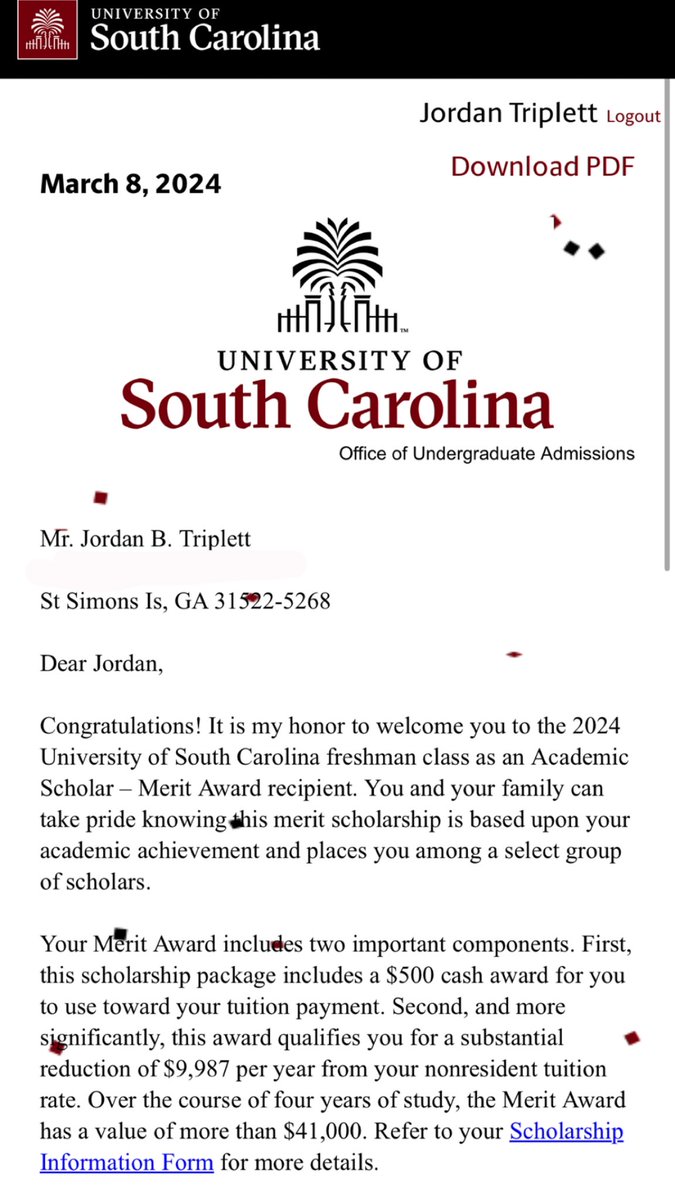 jbtriplett4's tweet photo. I am honored to have received admission to the University of Georgia and the University of South Carolina.   I can’t thank the faculty enough at Frederica Academy for preparing me for my future. https://t.co/AqTC691maI