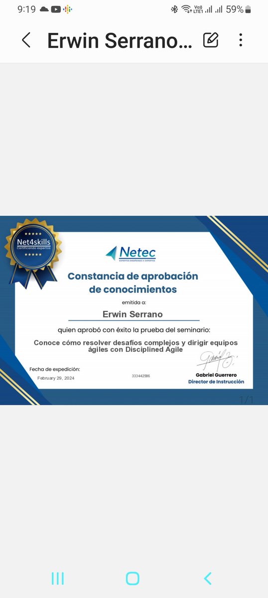 Excelente seminario! Gracias @netec @net4skills  . Conoce cómo resolver desafíos complejos y dirigir equipos ágiles con Disciplined Agile'